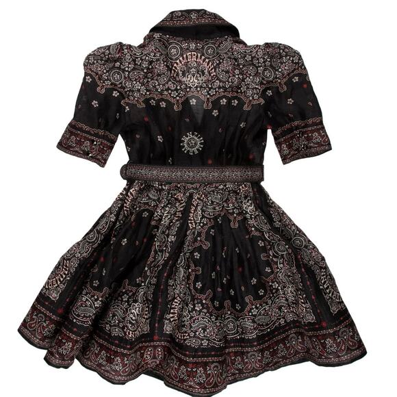 Zimmermann – *NWT* Matchmaker Bandana-Print Mini Dress – Black Bandana – Size 0P - Picture 8 of 9